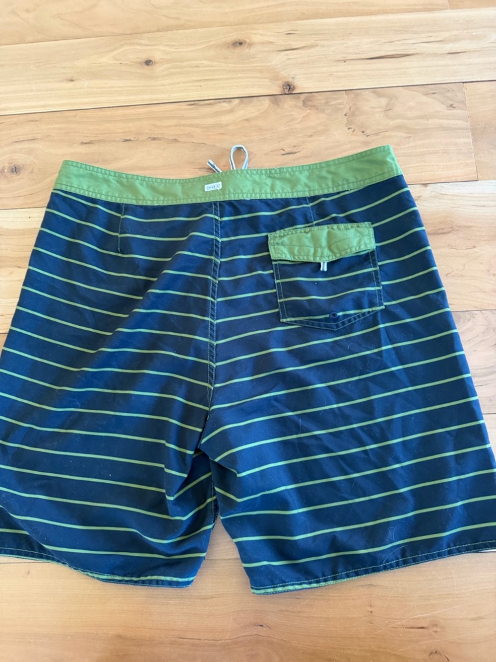 Captain Fin Time Warp Striped Board Shorts Navy Olive Green  Drawstring Size 36 - Picture 6 of 10